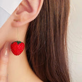 Red Strawberry Fashion Design Earrings