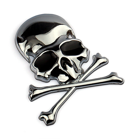 Automobile metal personality linked skull stickers