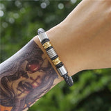 Selling Stainless Steel Men's Leather Bracelets Simple And Versatile Punk Bracelets Men's Jewelry And Bracelets