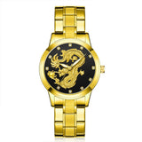 Golden Dragon Watch Alloy Steel Band Quartz Watch