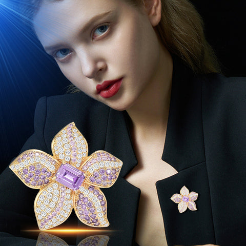 Purple Flower Brooch Beautifully Designed