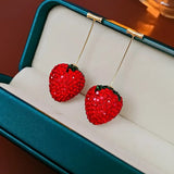 Red Strawberry Fashion Design Earrings