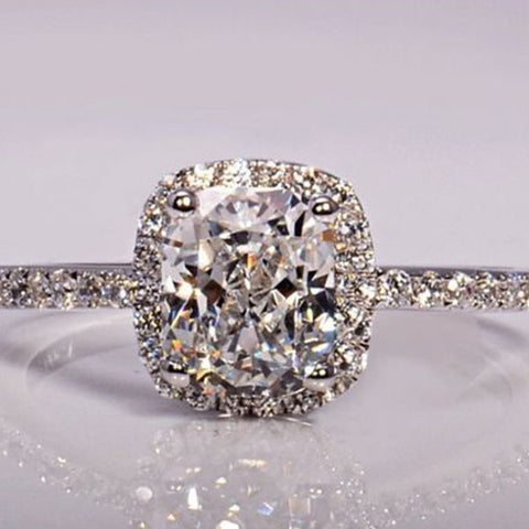 Women's Beautiful Square Diamond Alloy Ring