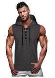 Hooded solid color tie vest