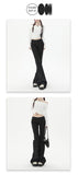 Autumn New Black Retro Casual Pants Women