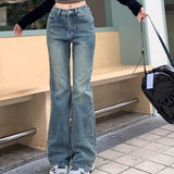 Retro Straight Jeans High Waist Wide Leg Trousers