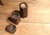 Solid wood candle holder