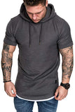 Solid color hooded T-shirt