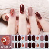 Finger Baking-free Gel Nail Stickers Simple Grid Line Nail Sticker One Piece Dropshipping