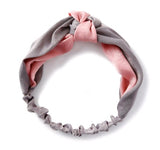 Two-color stitching Chinese knot wide-brimmed cross hair band retro satin middle knotted color headband headband