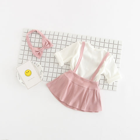 Baby Clothes Girls Fall Newborn Children Cotton Baby Romper Dress Up Clothing Three Sets