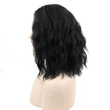 Black Short Curly Hair Cap, High Temperature Silk Short Hair Cosplay Wig Headgear