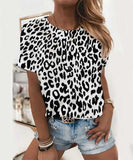 Fashion Leopard Print Casual Short Sleeve