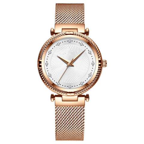 Mesh Waterproof Diamond Inlaid Women's Watch