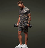 Two-Piece Short-Sleeved Suit Fitness Leisure Camouflage Sportswear