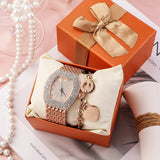 Steel Band Diamond Barrel Ladies Watch Gypsophila