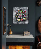 Banksy Graffiti Rubik's Cube Canvas Painting Wall