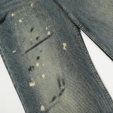 Tie-dyed Splash-ink Straight Jeans Men's High Street