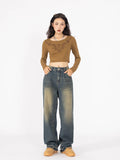 Yellow Mud Jeans Men And Women Loose American Style