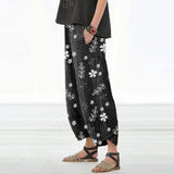 Floral wide-leg pants