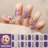 Finger Baking-free Gel Nail Stickers Simple Grid Line Nail Sticker One Piece Dropshipping