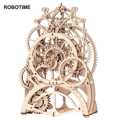 Robotime Rokr Pendulum Clock 170 Pcs 3D Wooden Puzzle Toys Building Block Kits Assembly Gifts For Children Adults Dropshipping