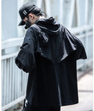 Hooded Trench Coat, Dark Black Function, Two Coats For Men