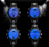 Men's watch electronic quartz double display watch 3 time zone waterproof watch