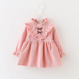 spring new Korean dress children's skirt, baby girl dress, baby spring blouse, corduroy