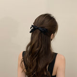 Ribbon Bow Duckbill Clip French Retro High Sense Back Head Topknot Hair Clip