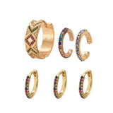 Fashion Court Women's Ear Studs Simple Inlaid Color