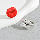 Vintage Women's Ring Simple Bracelet Hip Hop Lips