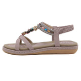 Rhinestone Casual Seaside Beach Flat Sandals Women's Comfortable All-matching