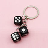 Creative Resin Dice Shape Keychain Pendant Portable Bag Pen Accessories