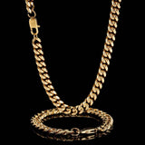 Hip Hop Stainless Steel Necklace Sun Word Buckle Bracelet