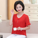 Mom Summer Clothes Chiffon Small Shirt Plus Size Loose