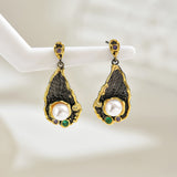 Fashion Drop Oil Inlaid Zircon Design Earrings