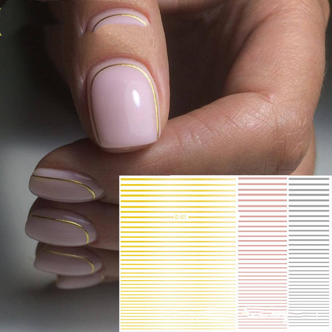 Nail art fluorescent line adhesive stickers