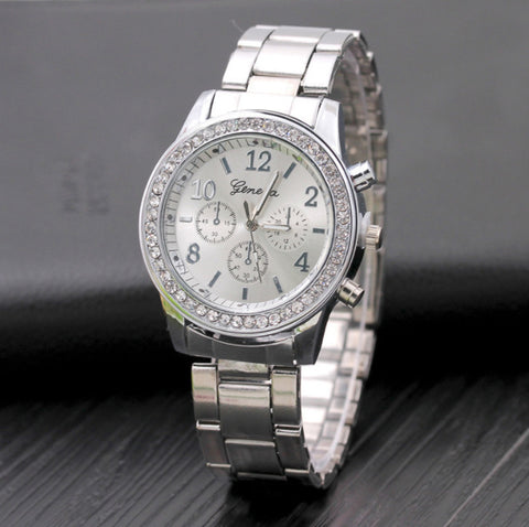 Fashion Watch Diamond Alloy Steel Band