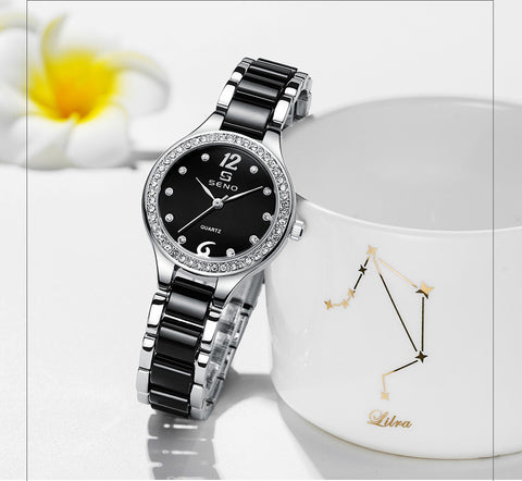 Ceramic Ladies Waterproof Bracelet Watch