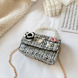 New Children's Shoulder Bag, Pearl Portable Princess Coin Purse, All-match Bow Chain Decoration Bag