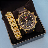 Fashionable Temperament Stainless Steel Strap Men's Watch 30m Waterproof Boxed