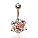 Fashion Personality Rose Zircon Navel Order