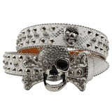 Rhinestone Women's Inlaid Rivet Snake Pattern Full Diamond Y2g Fashion Trend Belt