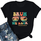 Back To Shcool Printed Colored Cotton T-shirt