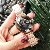 New Table Fashion Starry Sky Purple Steel Belt Women's Watch