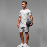 Two-Piece Short-Sleeved Suit Fitness Leisure Camouflage Sportswear