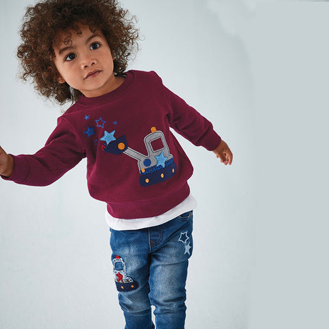 Children Long-sleeved Sweater Round Neck Embroidery