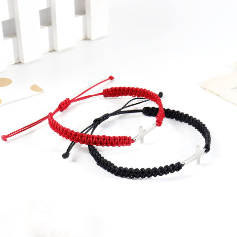 Simple And Fashionable Woven Rope Bracelet Cross