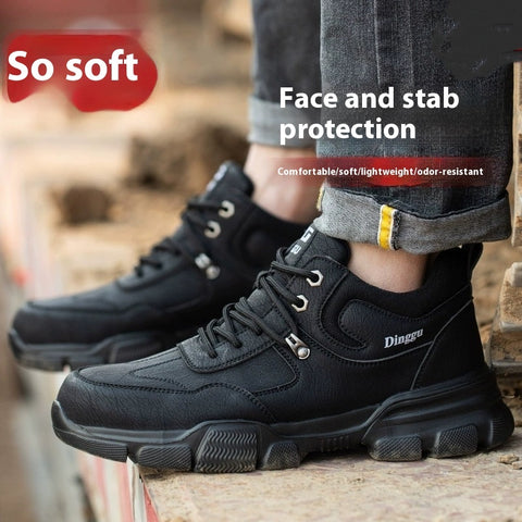 Labor Protection Shoes For Men Anti Smashing And Anti Piercing, All Season Safety Steel Head